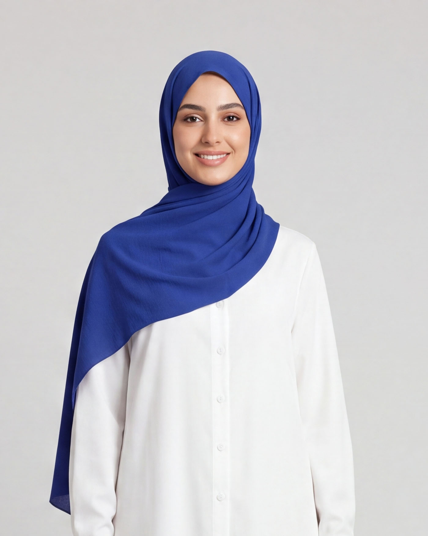 Linne krinklad Hijab - Royal Blå