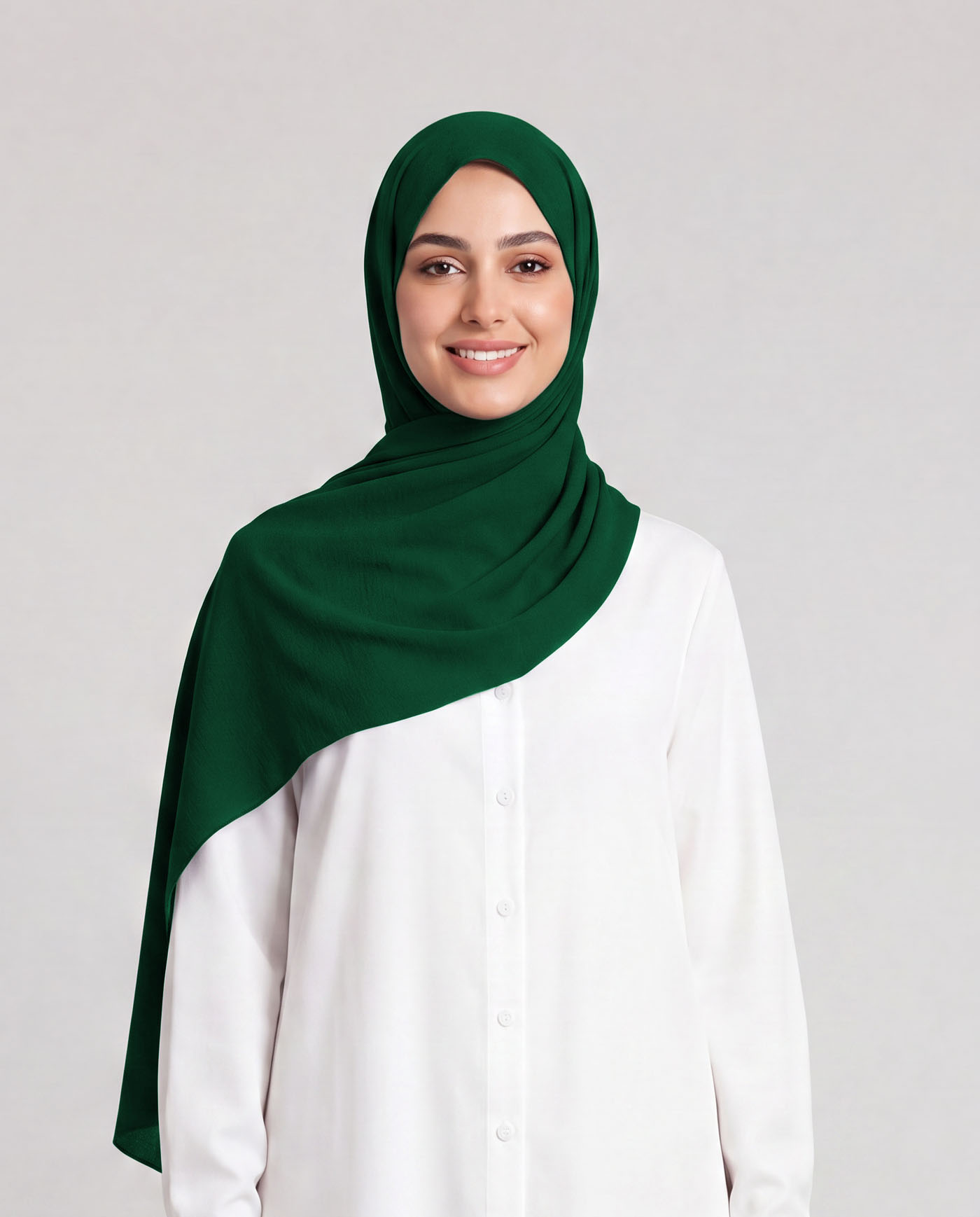 Linne krinklad Hijab - Grön