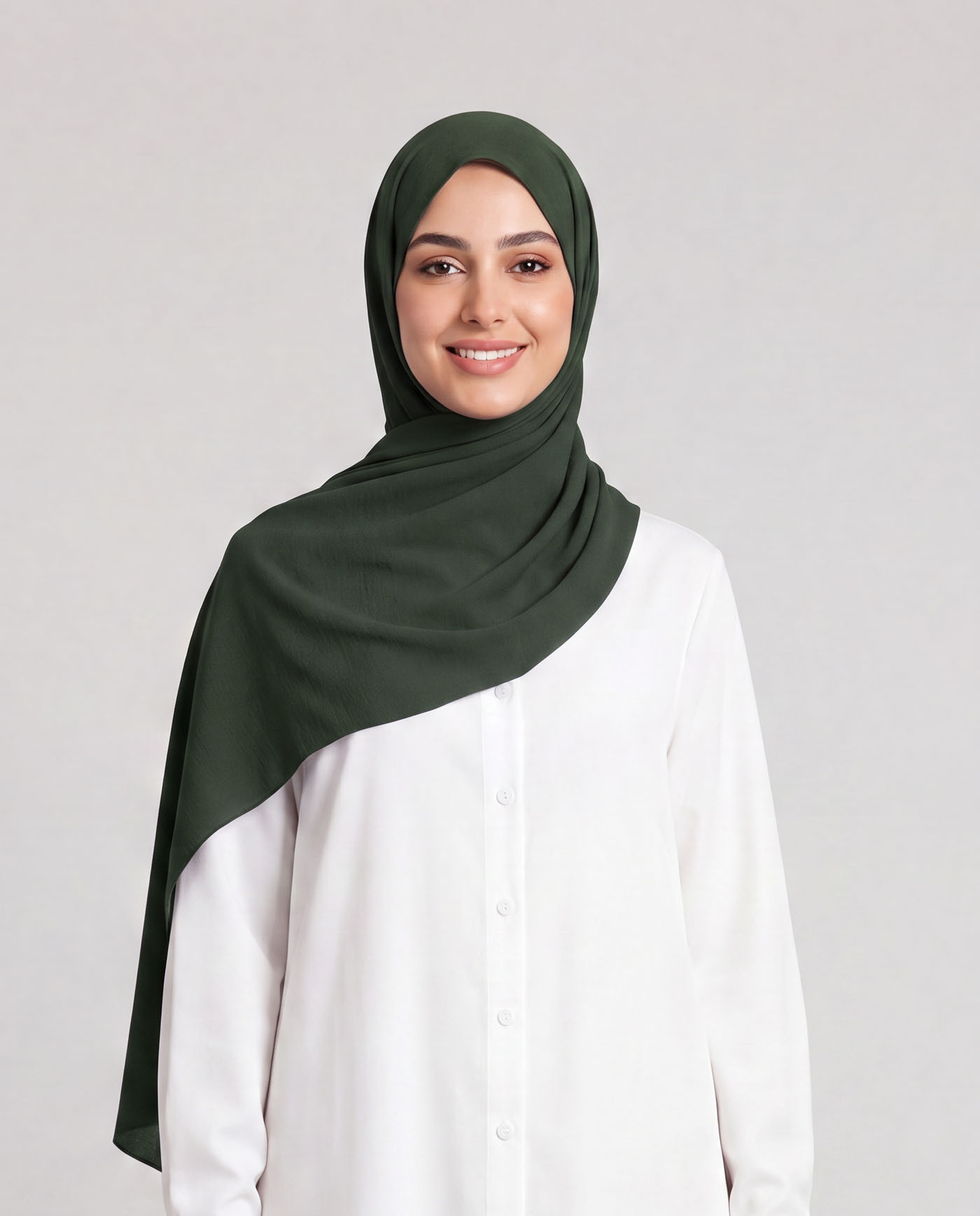 Linne krinklad Hijab - Olivgrön