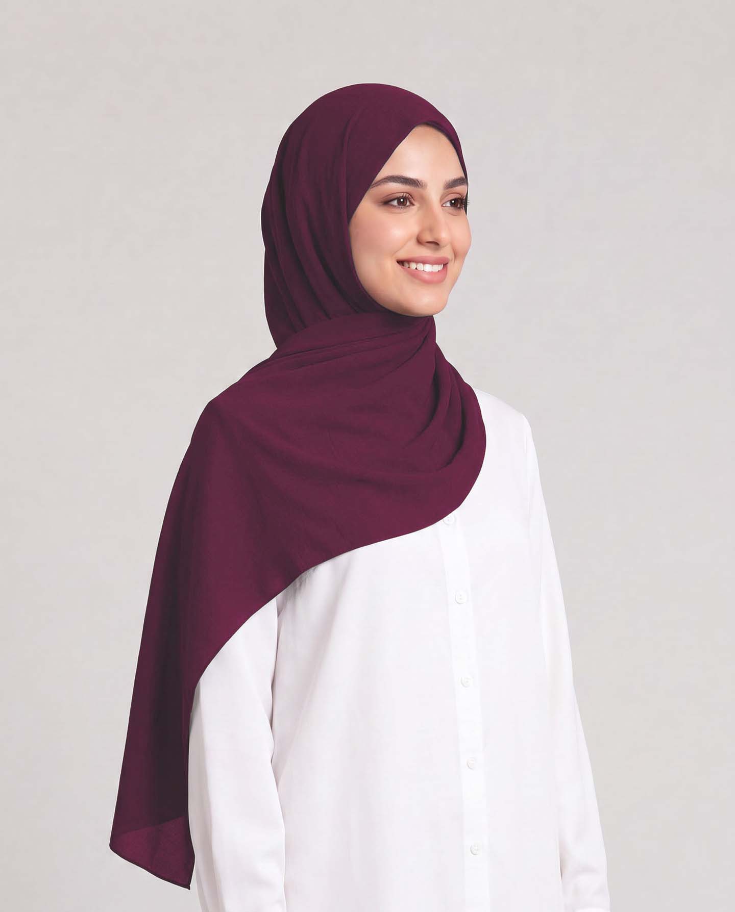 Linne krinklad Hijab - Lila - 2