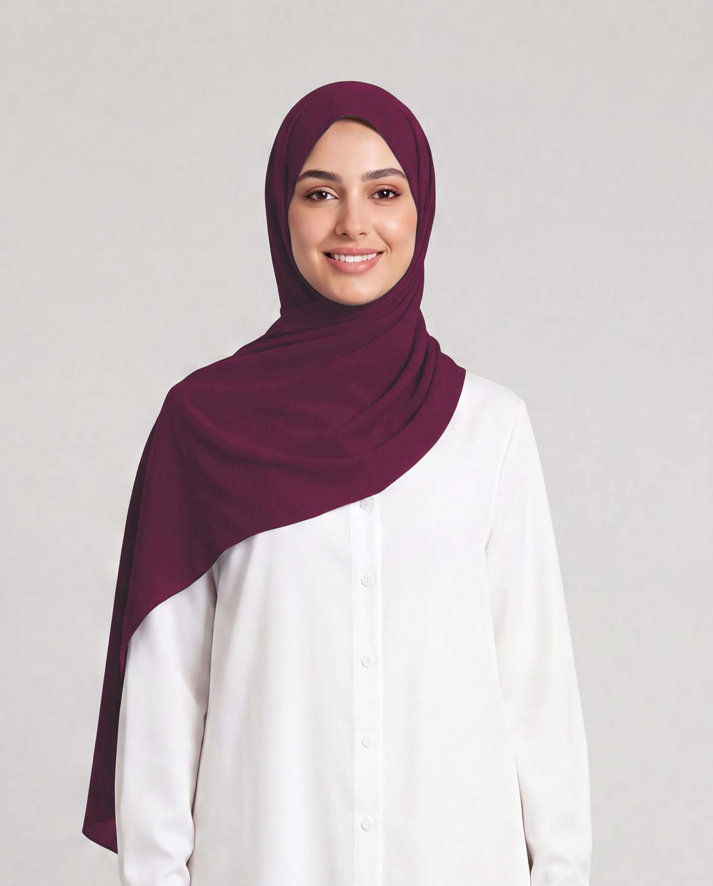 Linne krinklad Hijab - Lila