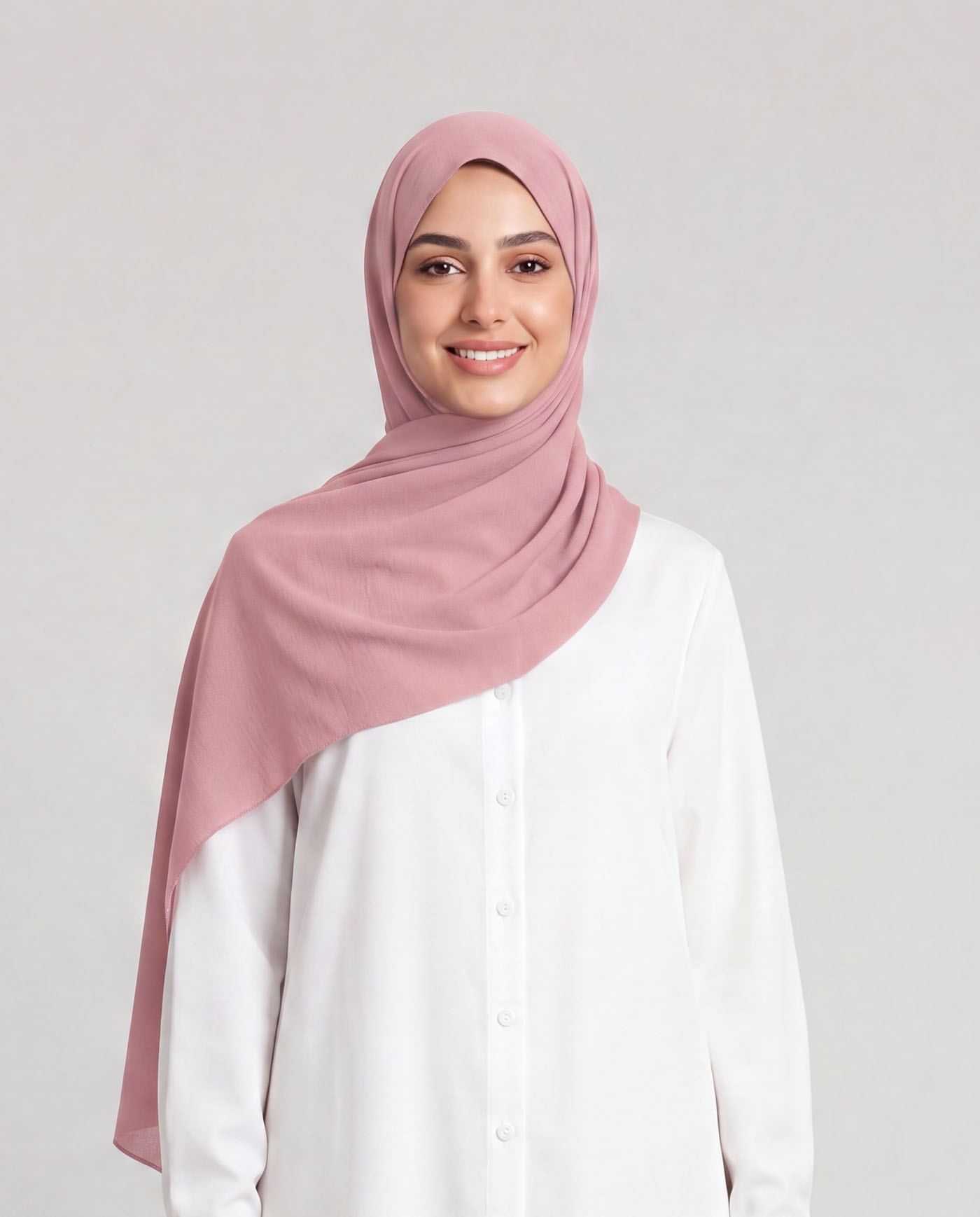 Linne krinklad Hijab - Rosa