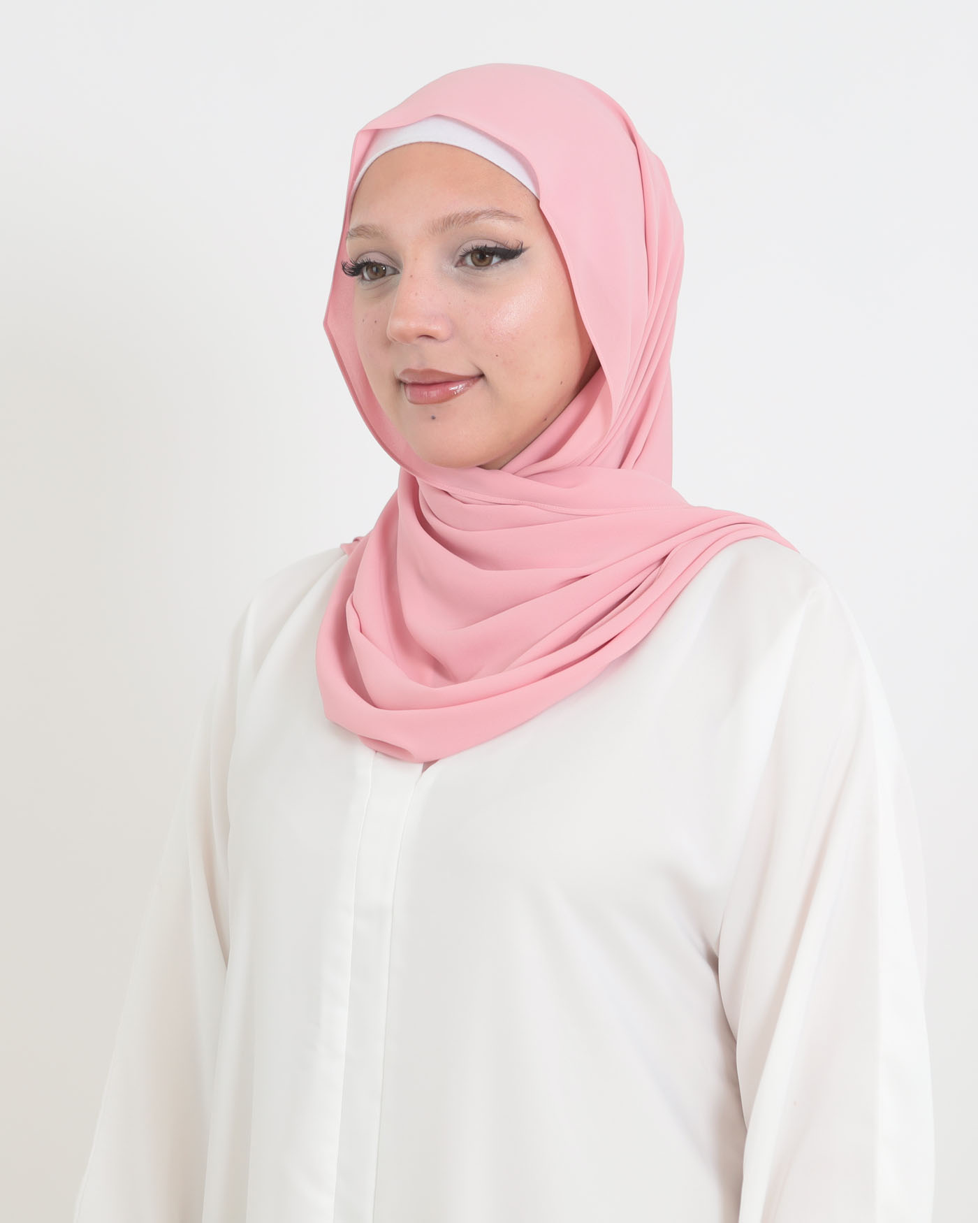 Korean Chiffon Hijab - Pink - 2