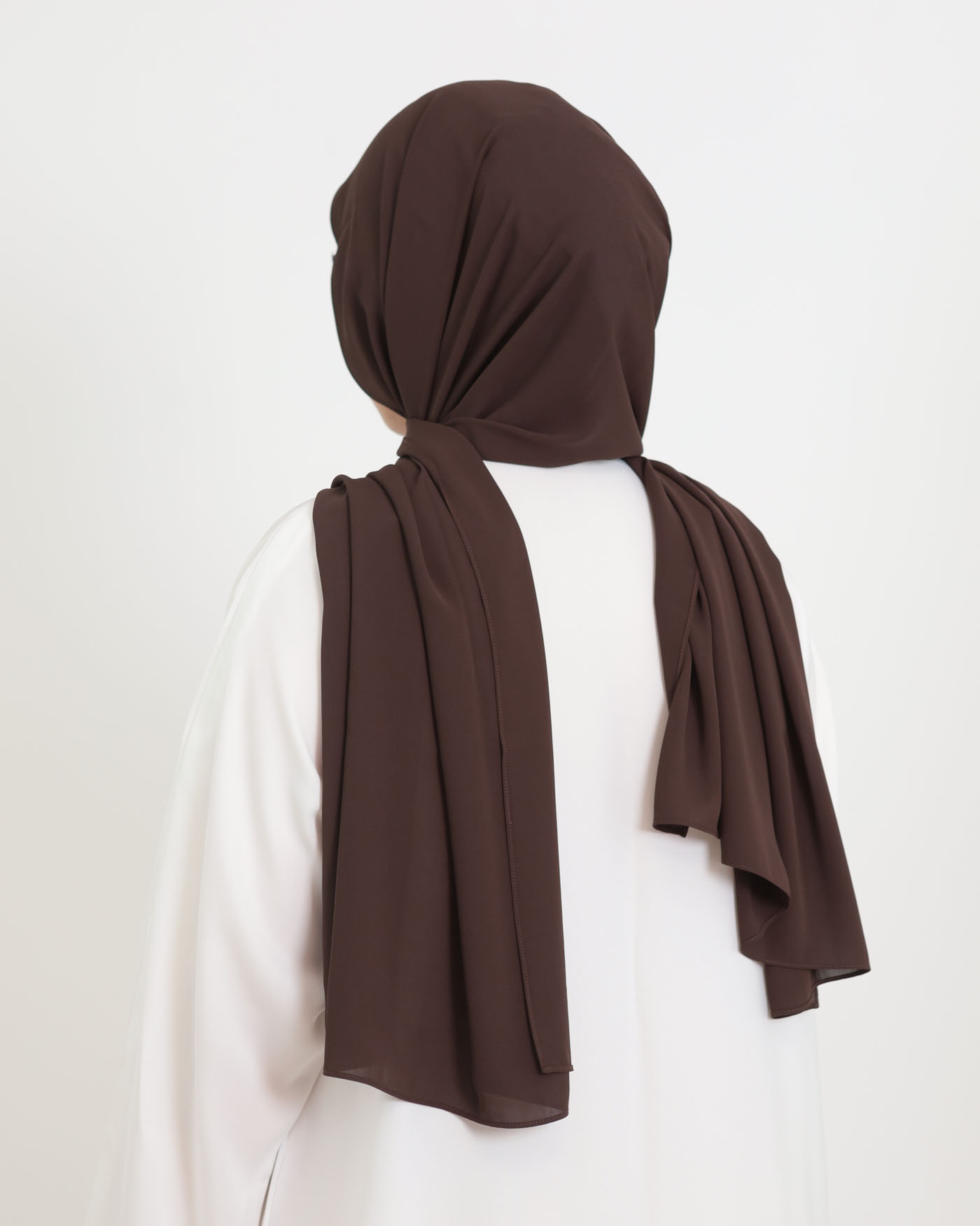 Koreansk chiffon Hijab - Mörkbrun - 3