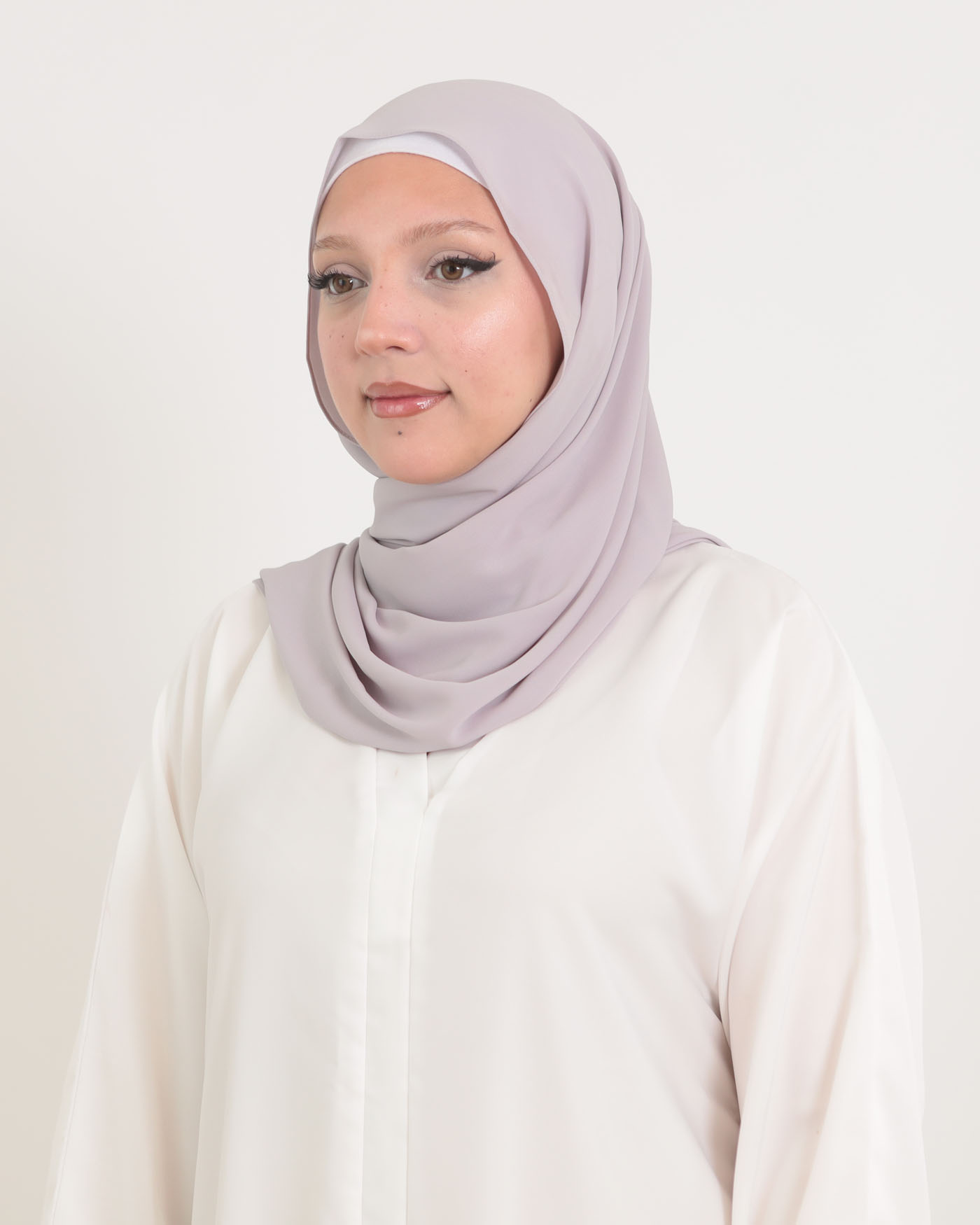 Koreanischer Chiffon Hijab - Hellgrau - 2