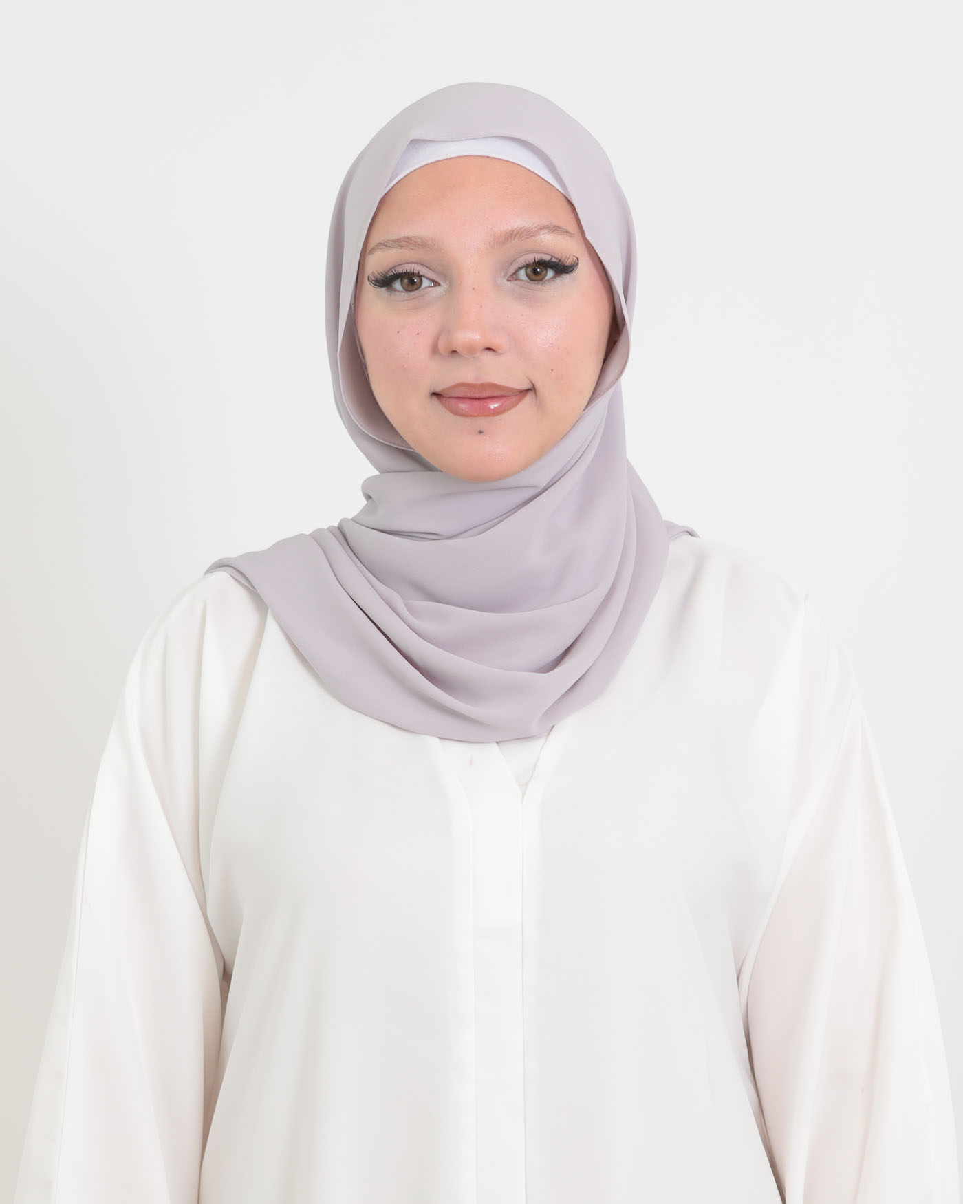 Korean Chiffon Hijab - Light Gray