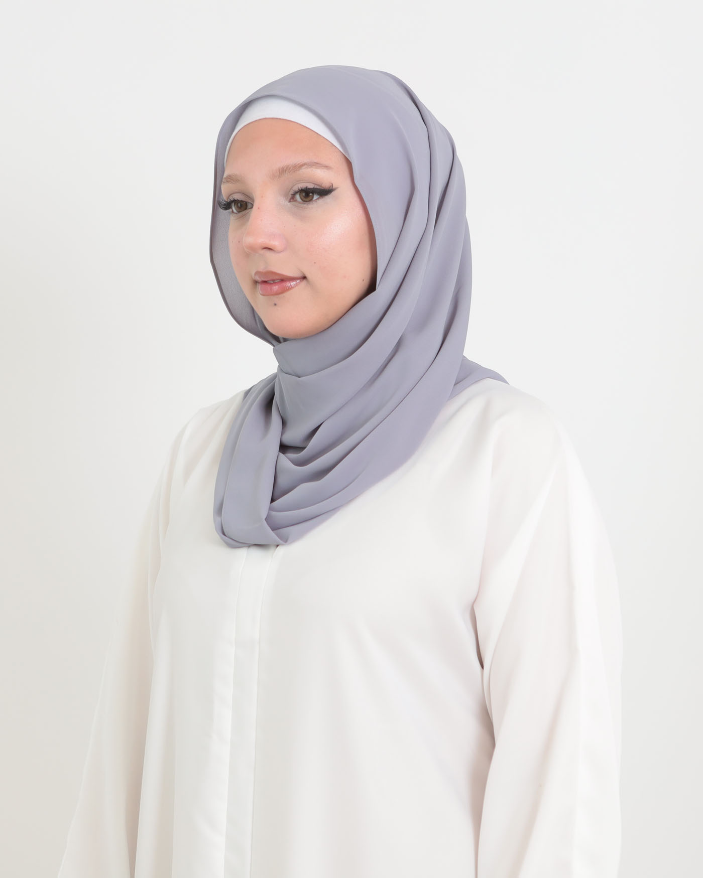 Korean Chiffon Hijab - Gray - 2