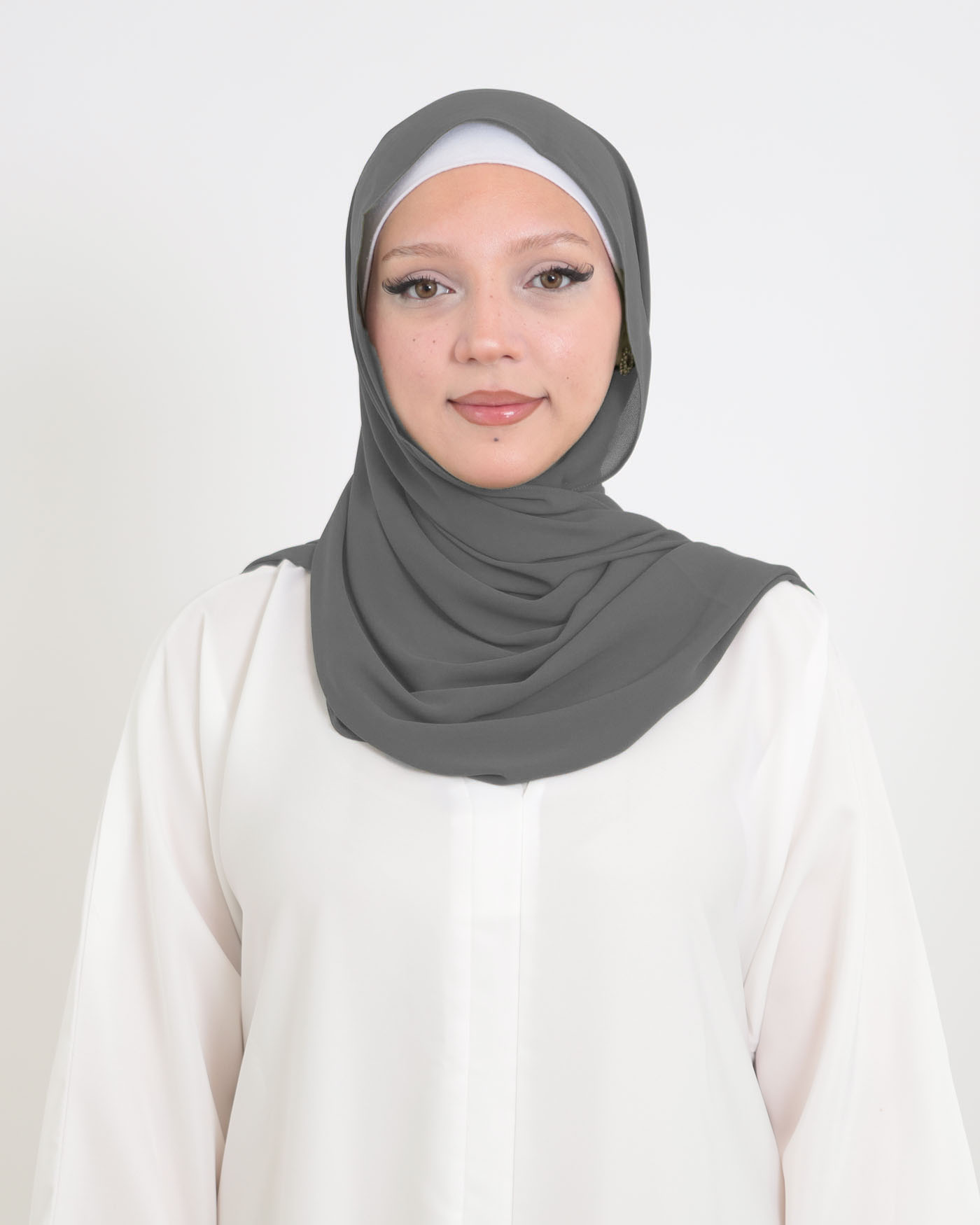 Koreansk chiffon Hijab - Mörkgrå