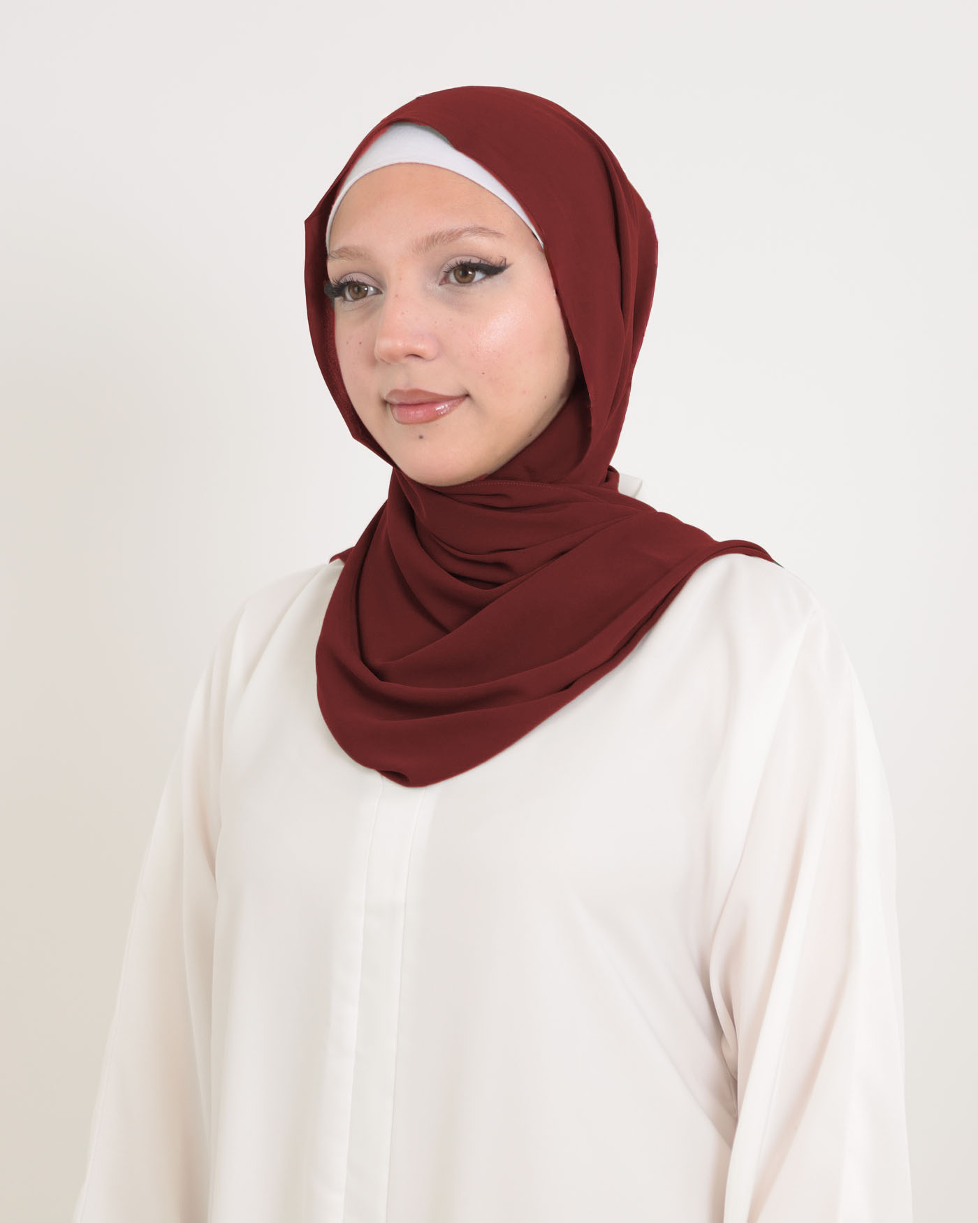 Korean Chiffon Hijab - Maroon - 2