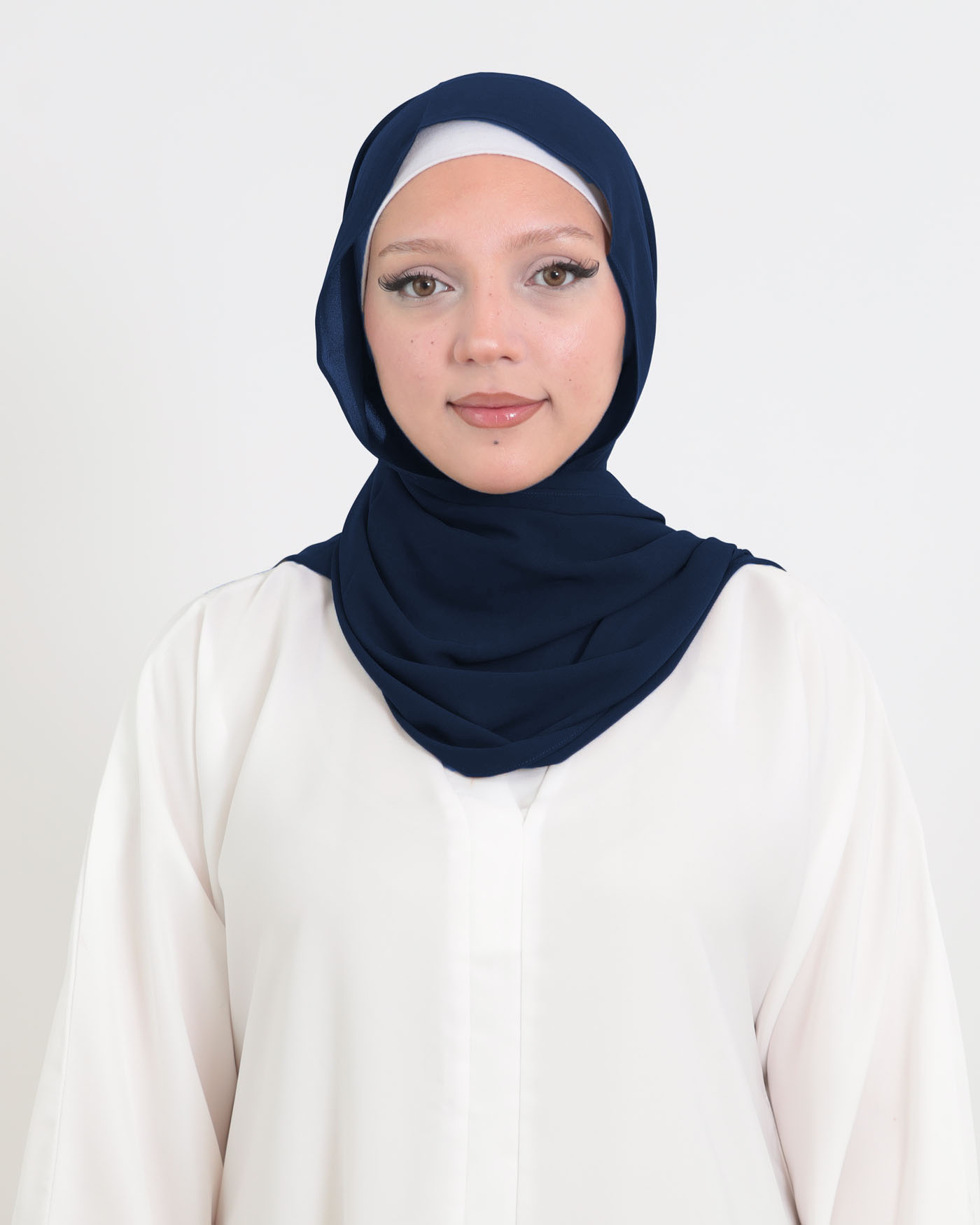Korean Chiffon Hijab - Navy Blue