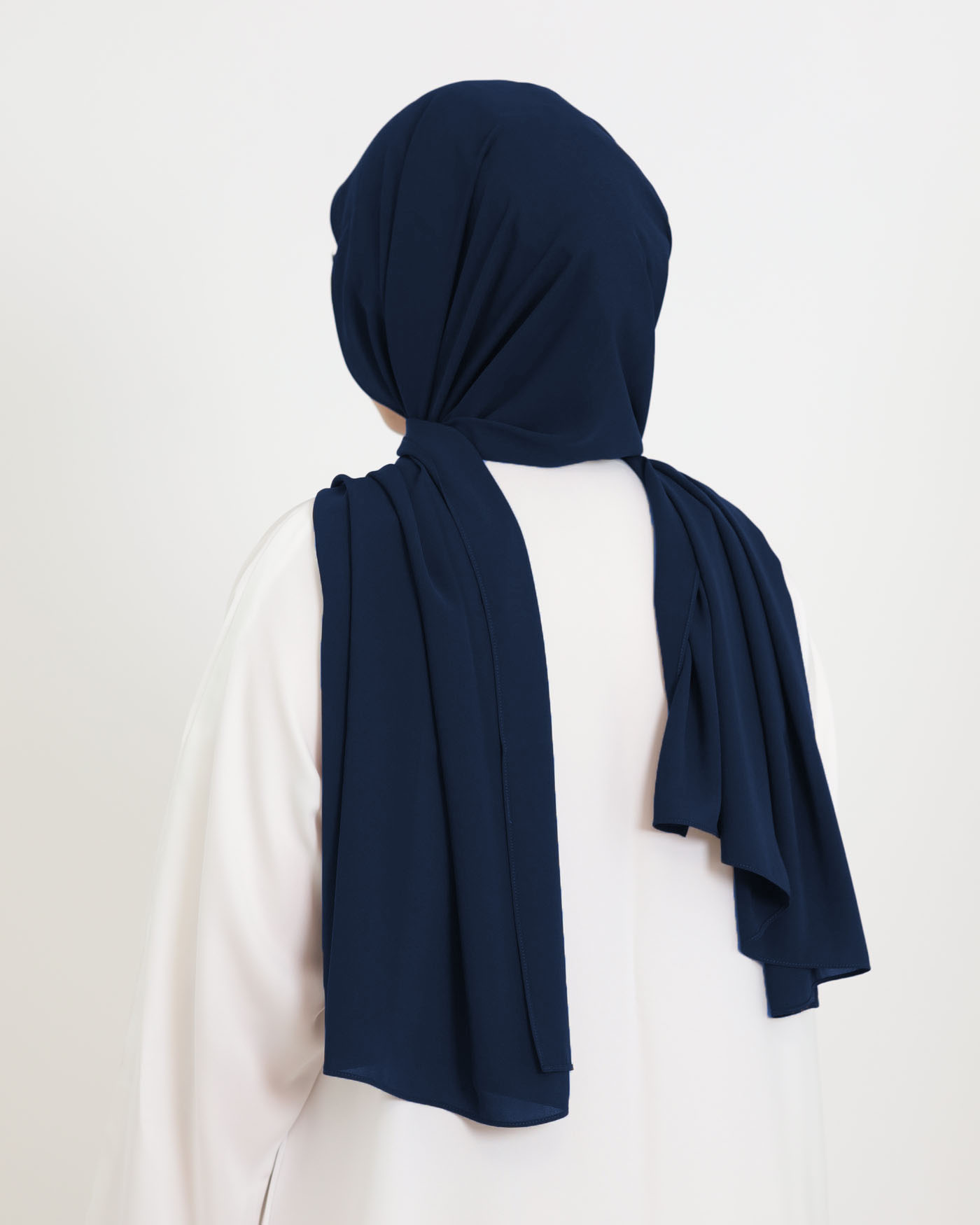 Korean Chiffon Hijab - Navy Blue - 3