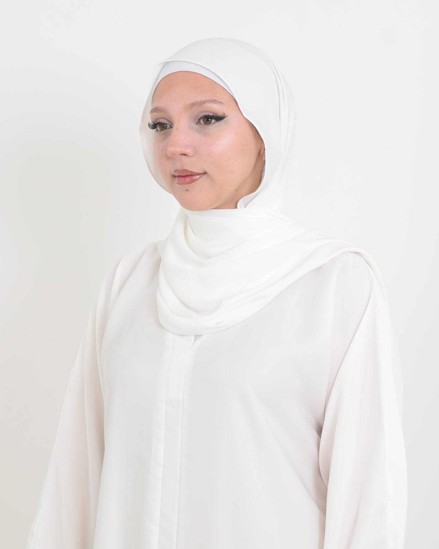 Koreansk chiffon Hijab - Off-White - 2