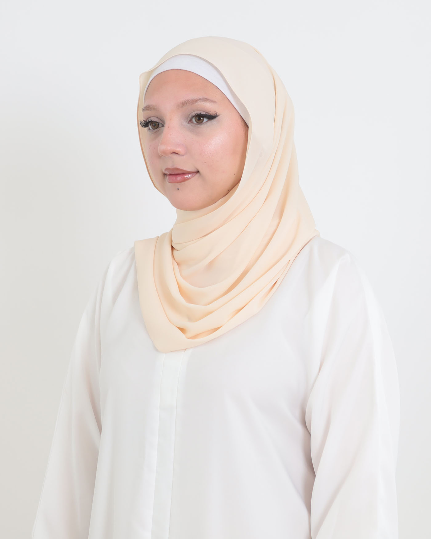 Korean Chiffon Hijab - Light Beige - 2