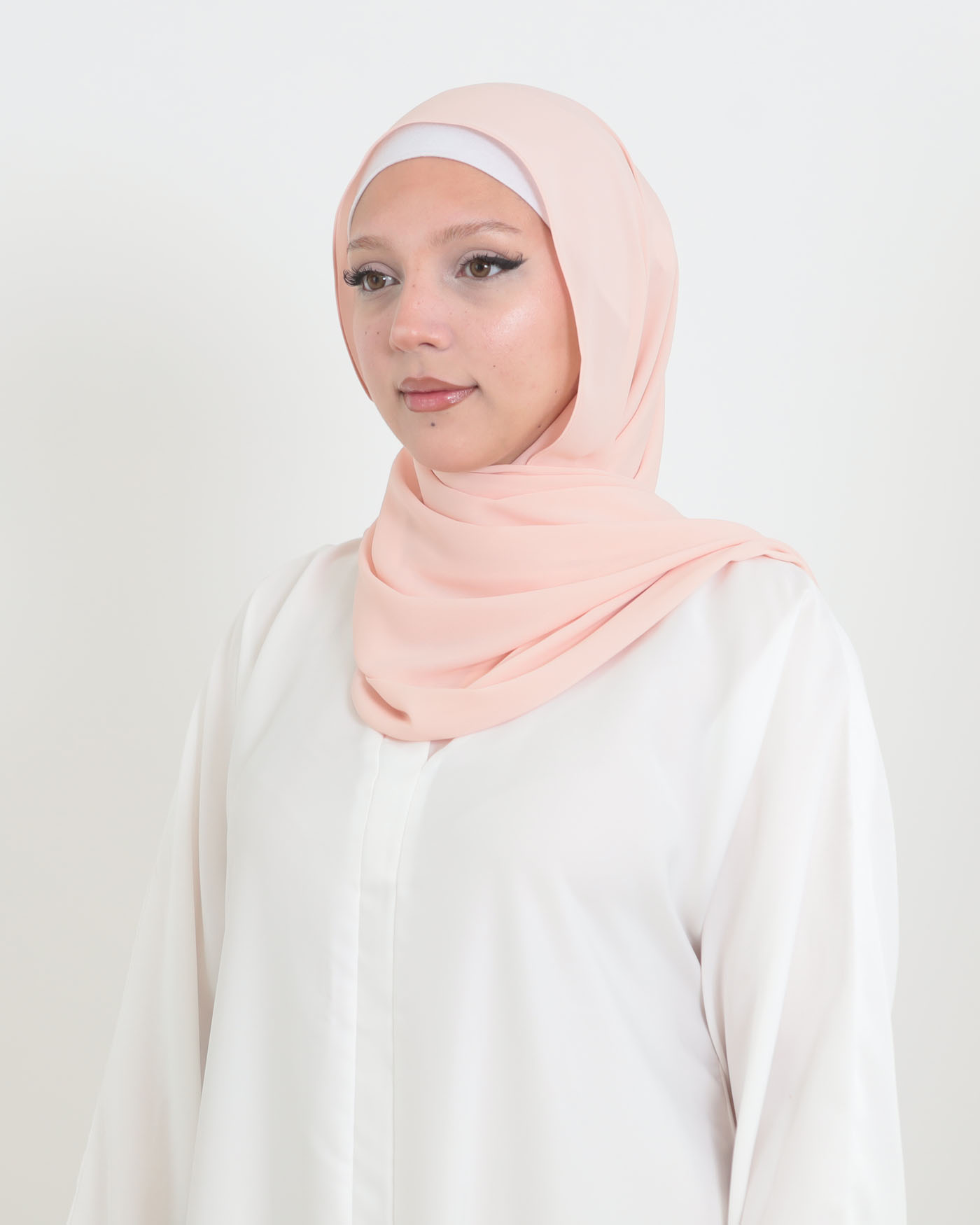 Koreansk chiffon Hijab - Ljusrosa - 2