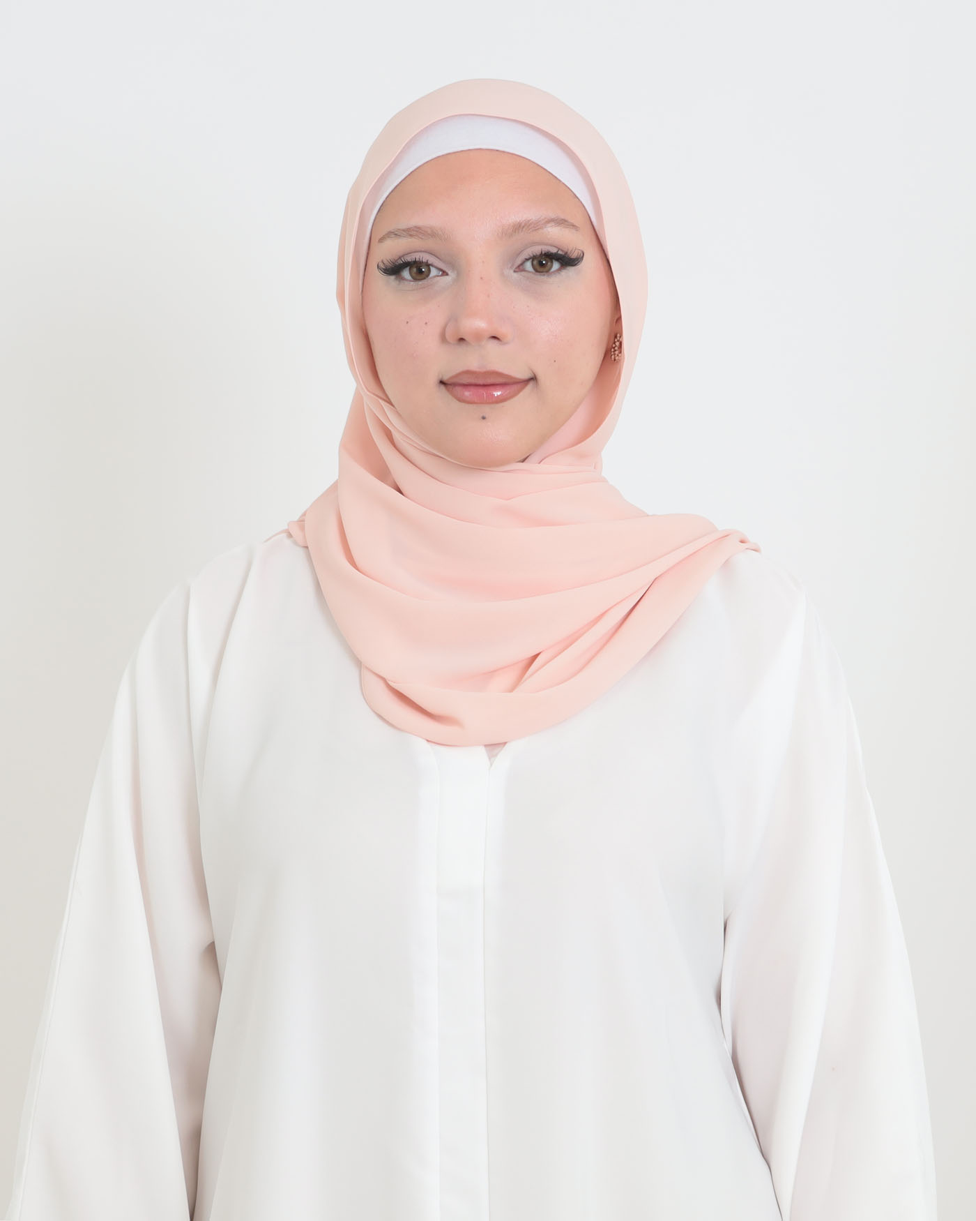 Koreansk chiffon Hijab - Ljusrosa