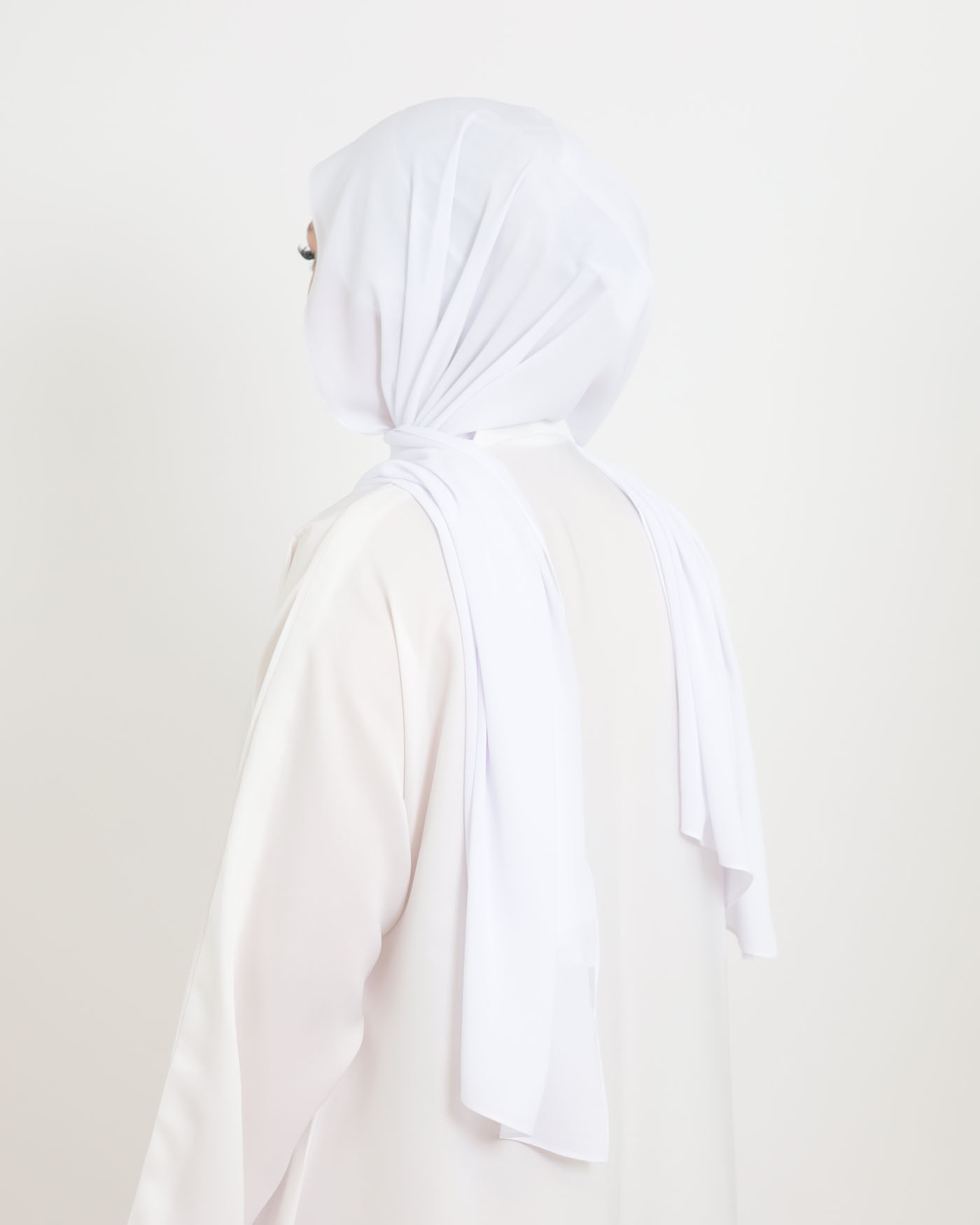 Korean Chiffon Hijab - White - 3