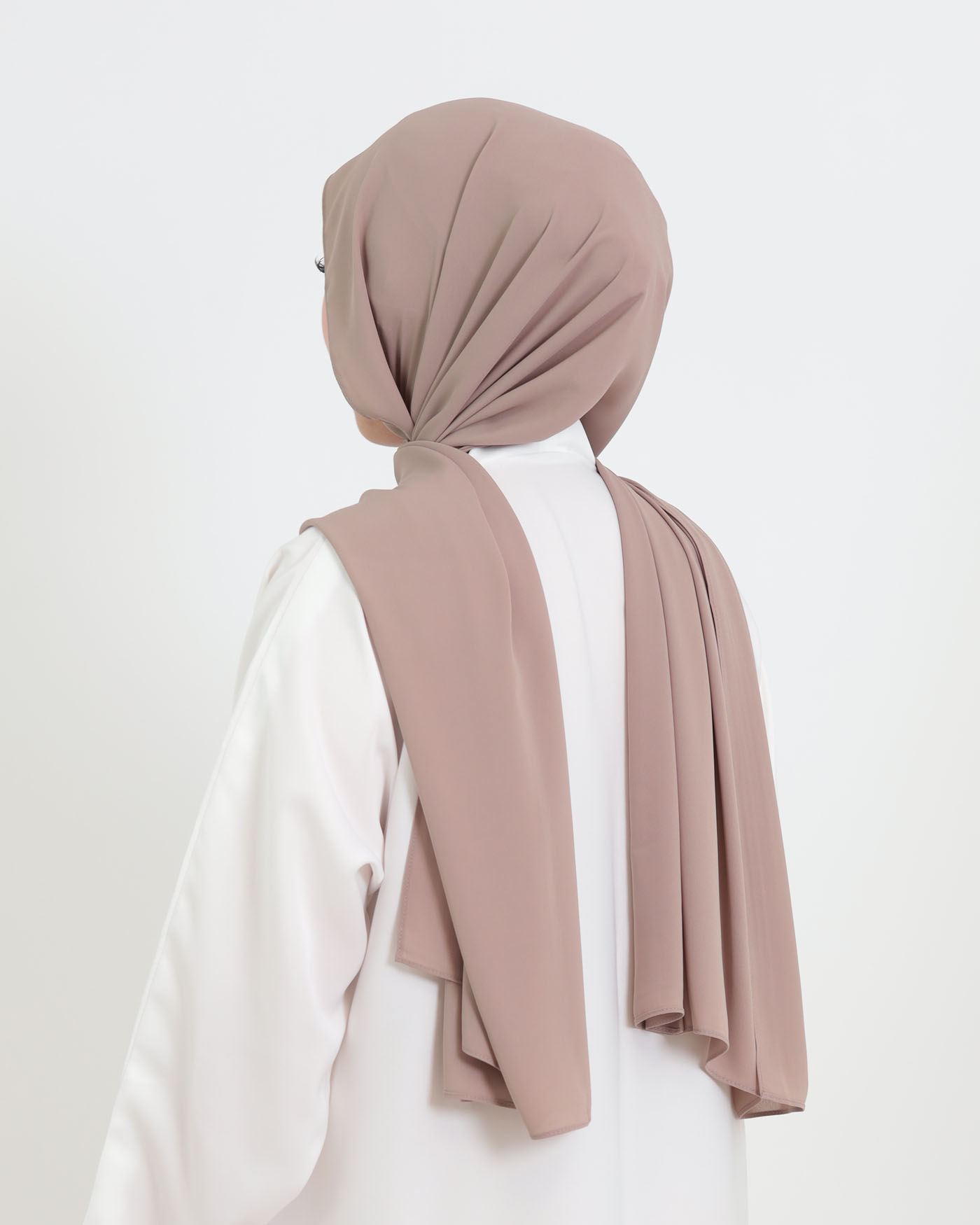 Hijab med cap och integrerad magnet - Lyx Chiffon - Taupe - 2