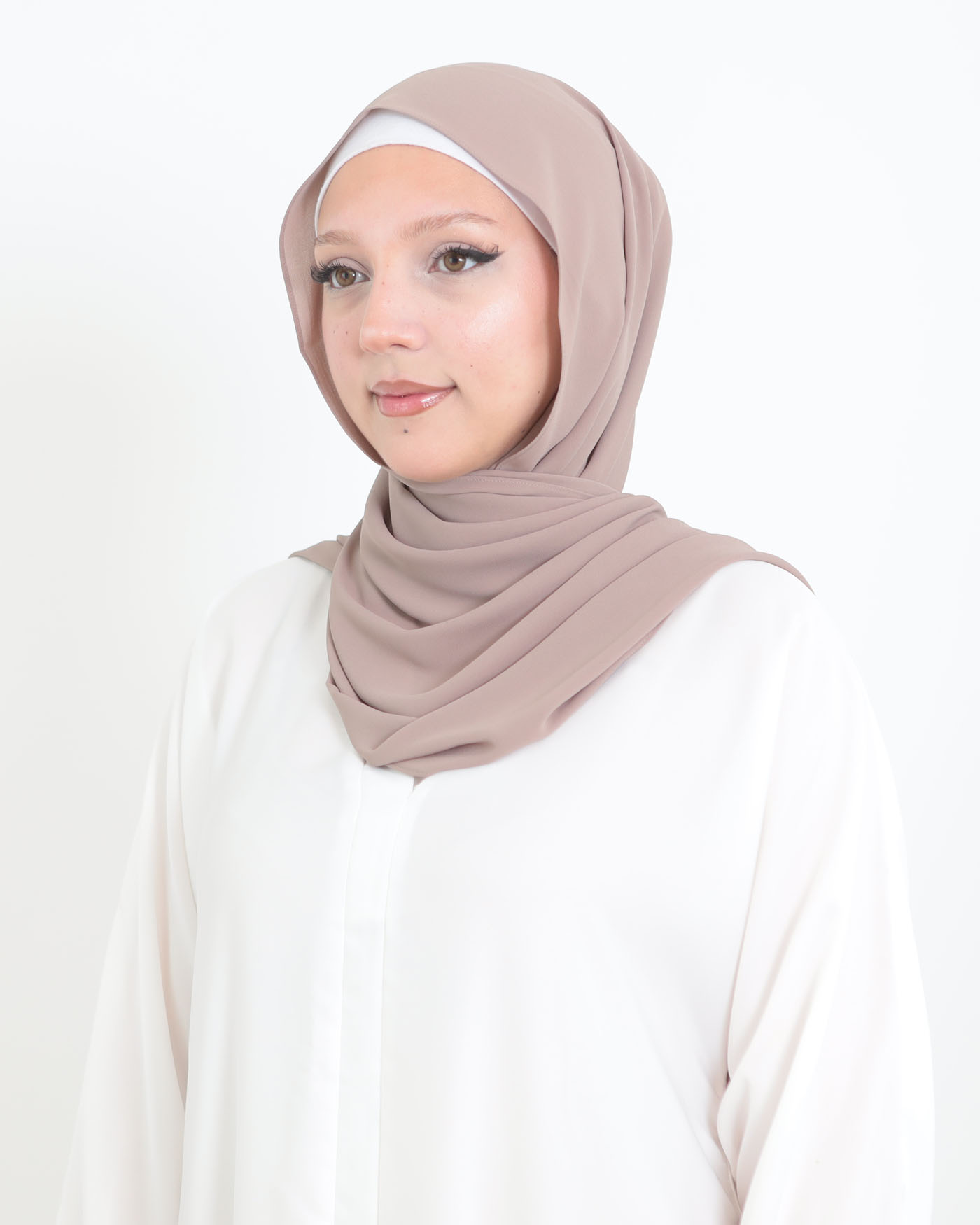 Korean Chiffon Hijab - Taupe - 2
