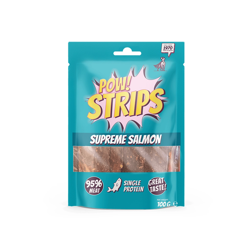 POW! Strips Supreme salmon mjukt hundgodis monoprotein