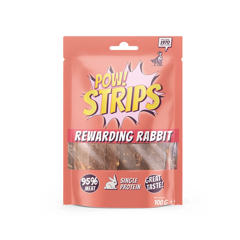 POW! Strips rewarding rabbit hundgodis