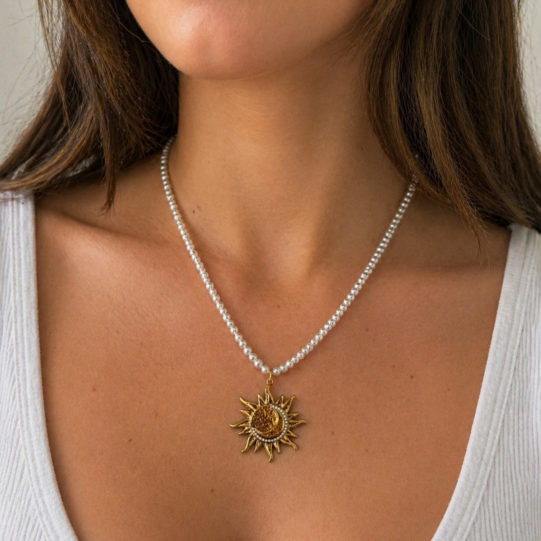 Sun sparkle necklace pearl - 2