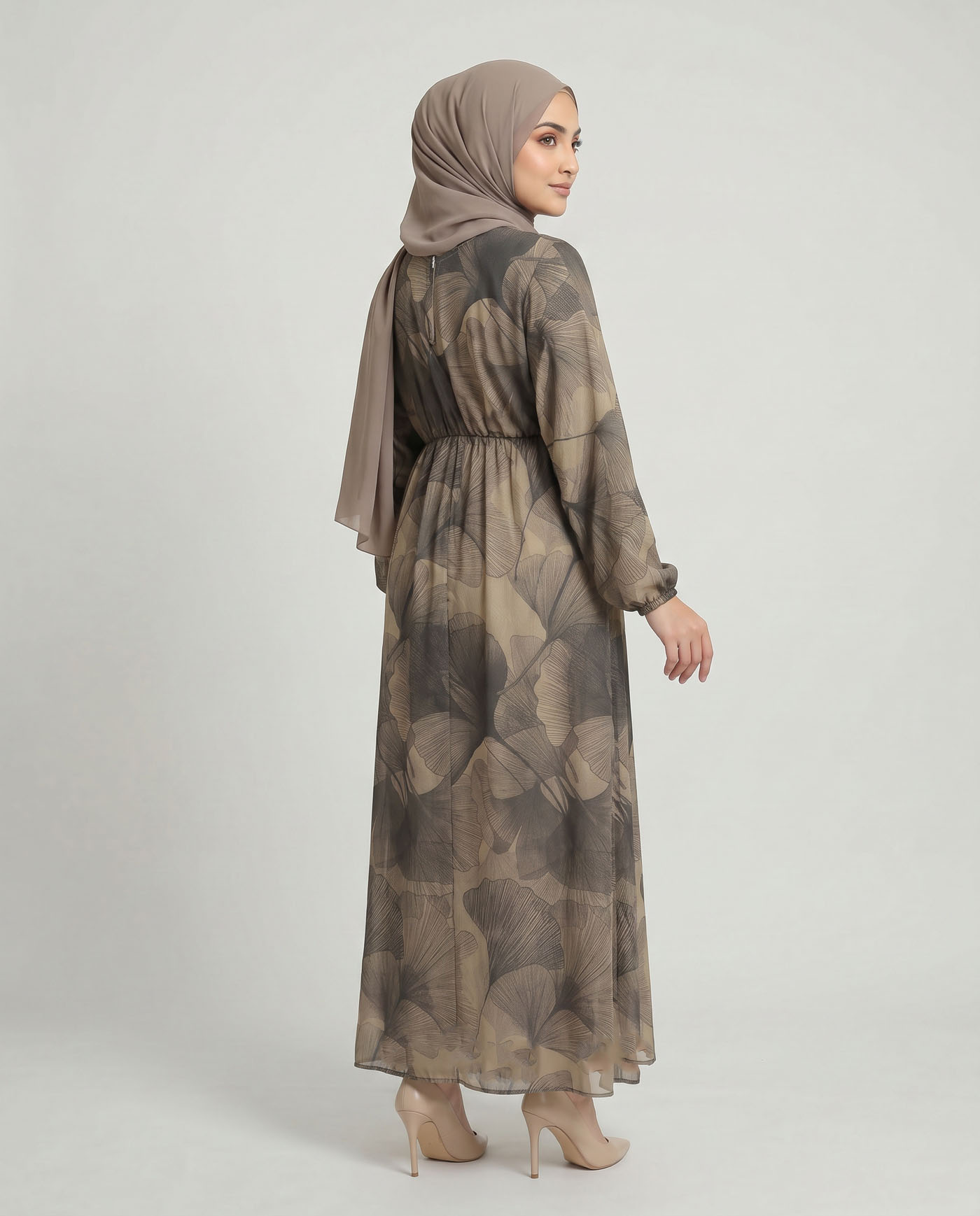Maxi Dress in Linen fabric - Beige - 2