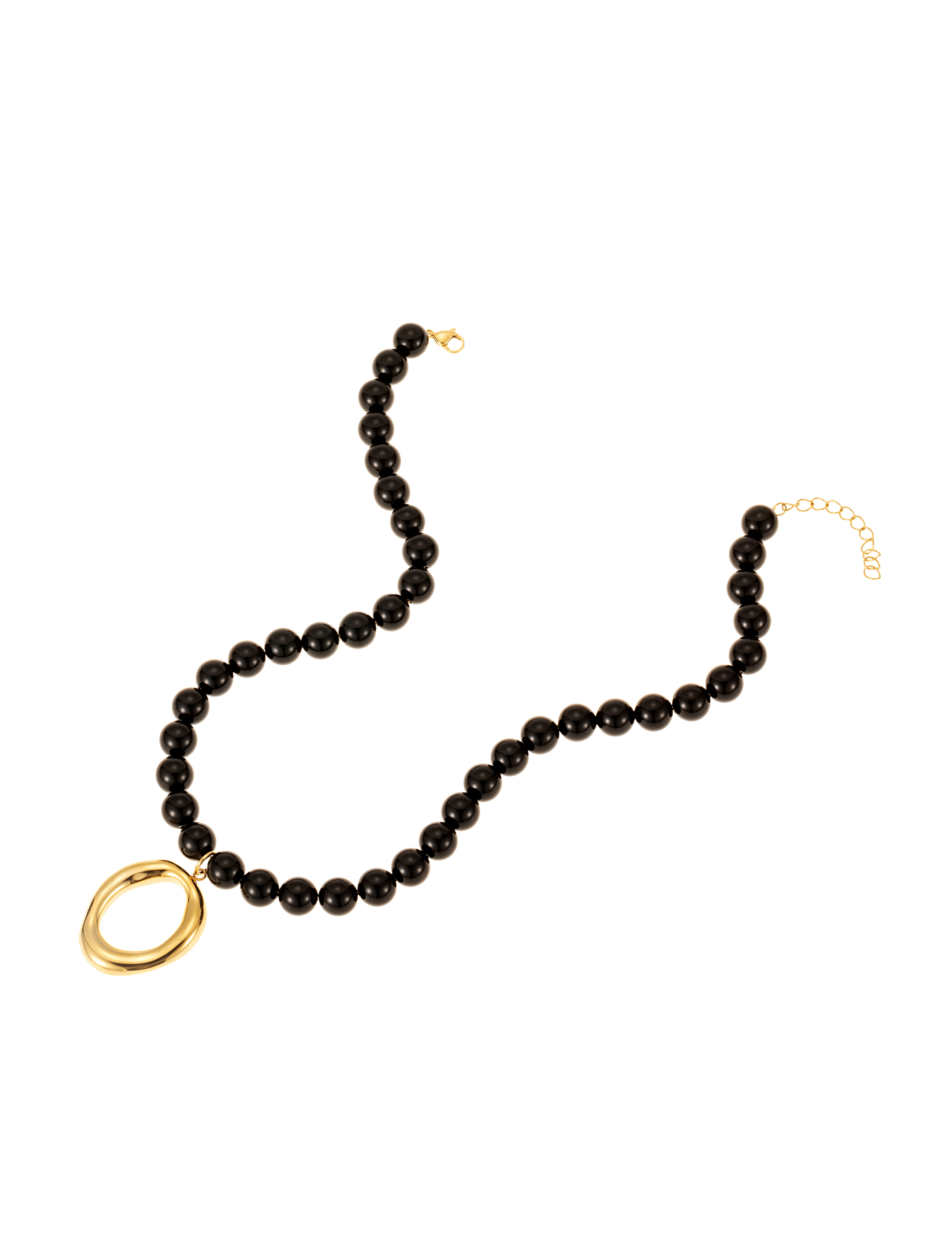 Halo black bead necklace - 3