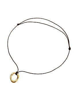 Halo leather necklace gold