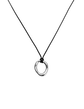 Halo leather necklace steel