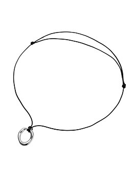 Halo leather necklace steel