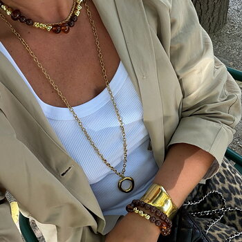 Halo chain necklace gold