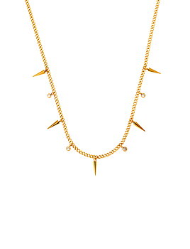 Peak and crystal necklace gold