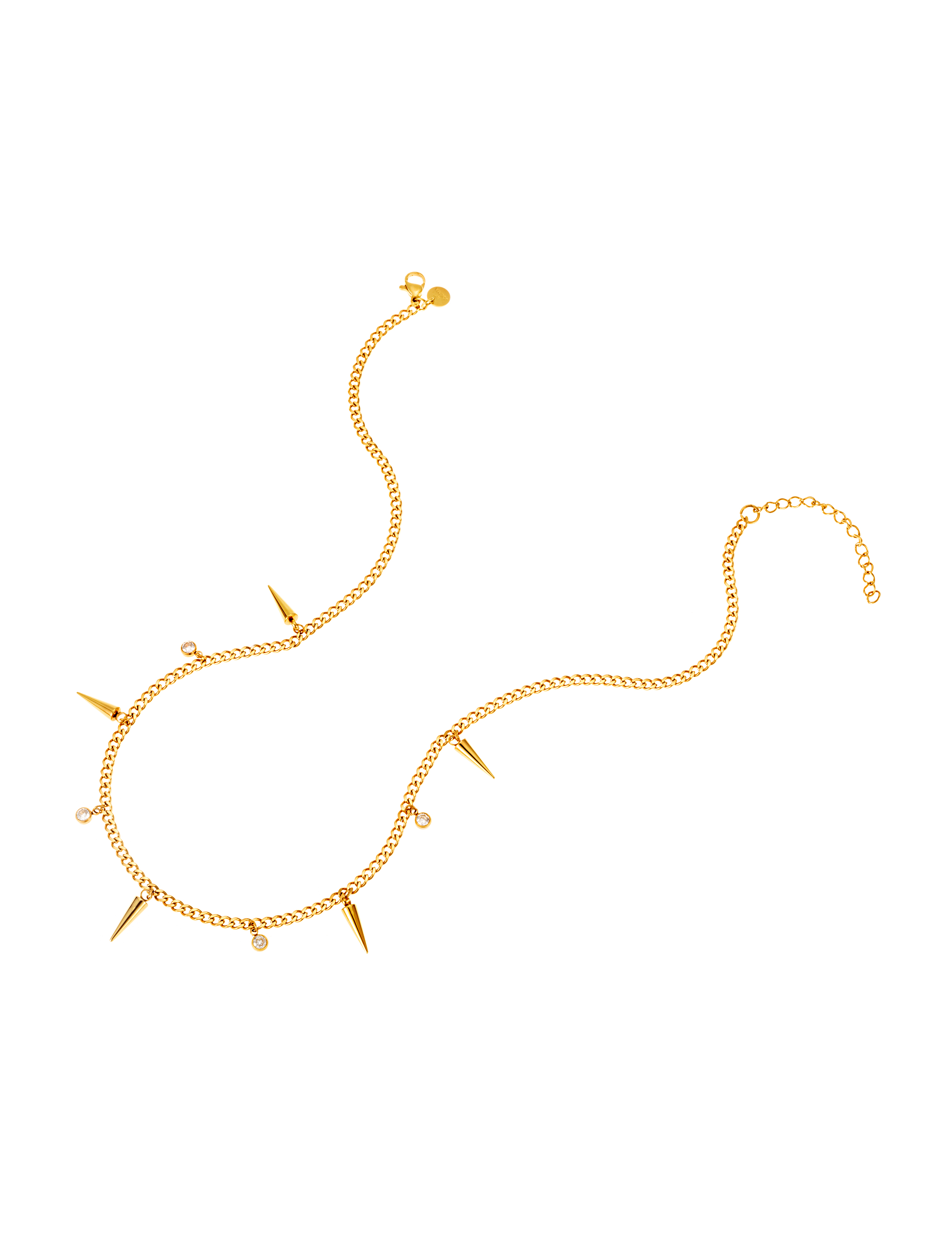 Peak and crystal necklace gold - 3