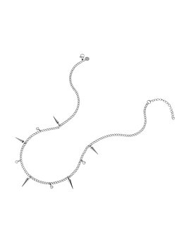 Peak and crystal necklace steel