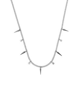 Peak and crystal necklace steel
