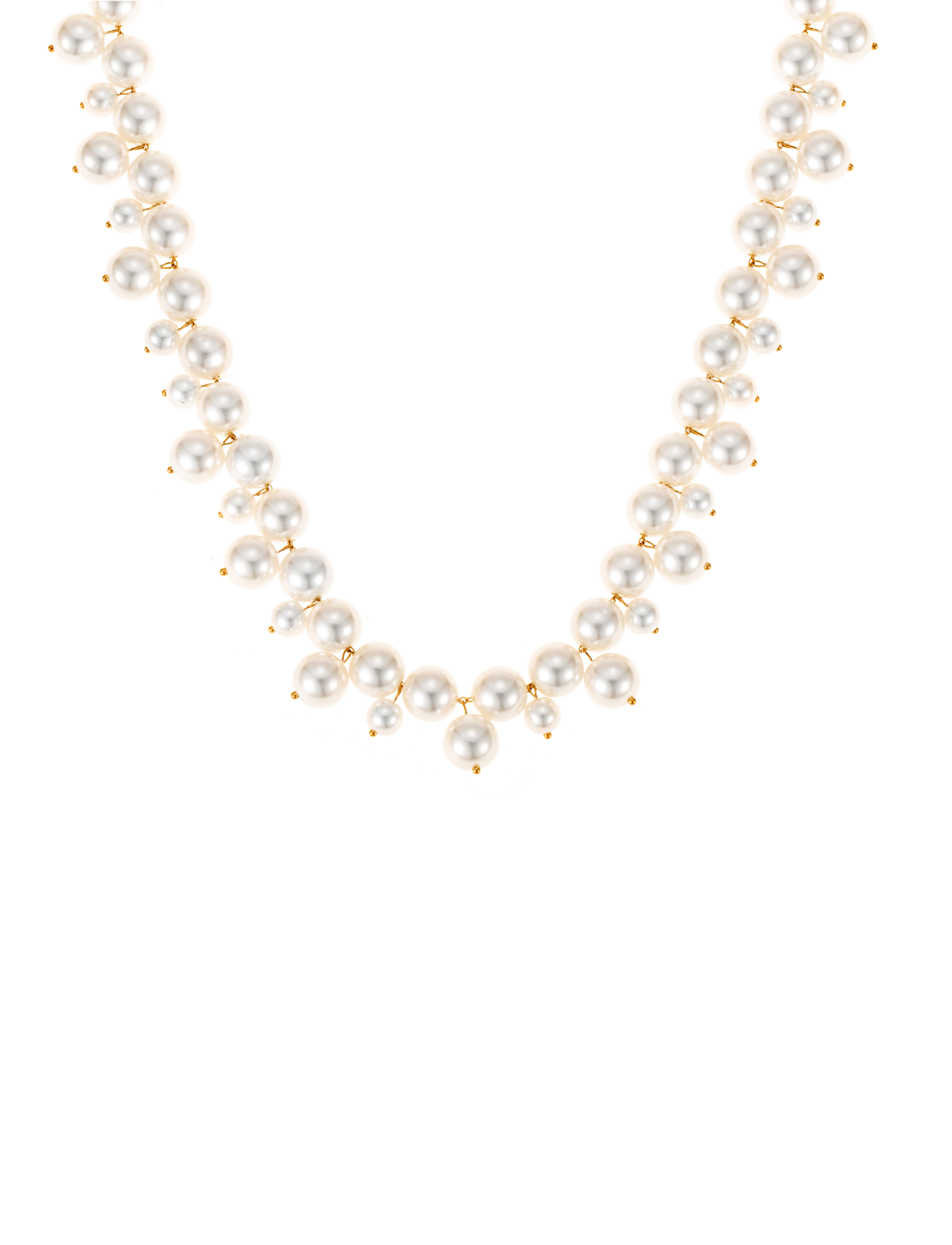 Cloud pearl necklace gold