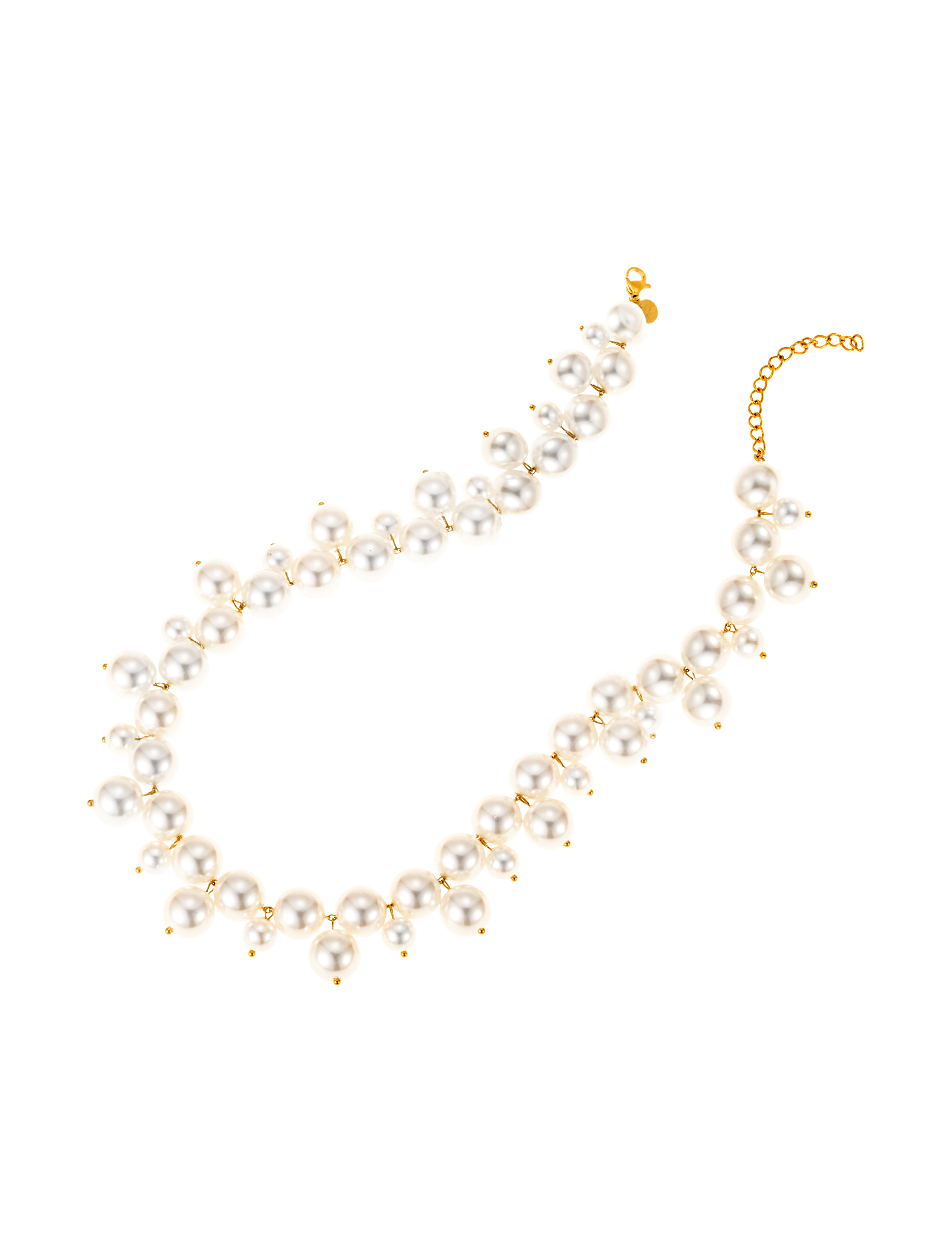 Cloud pearl necklace gold - 3