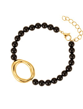 Halo black bead bracelet