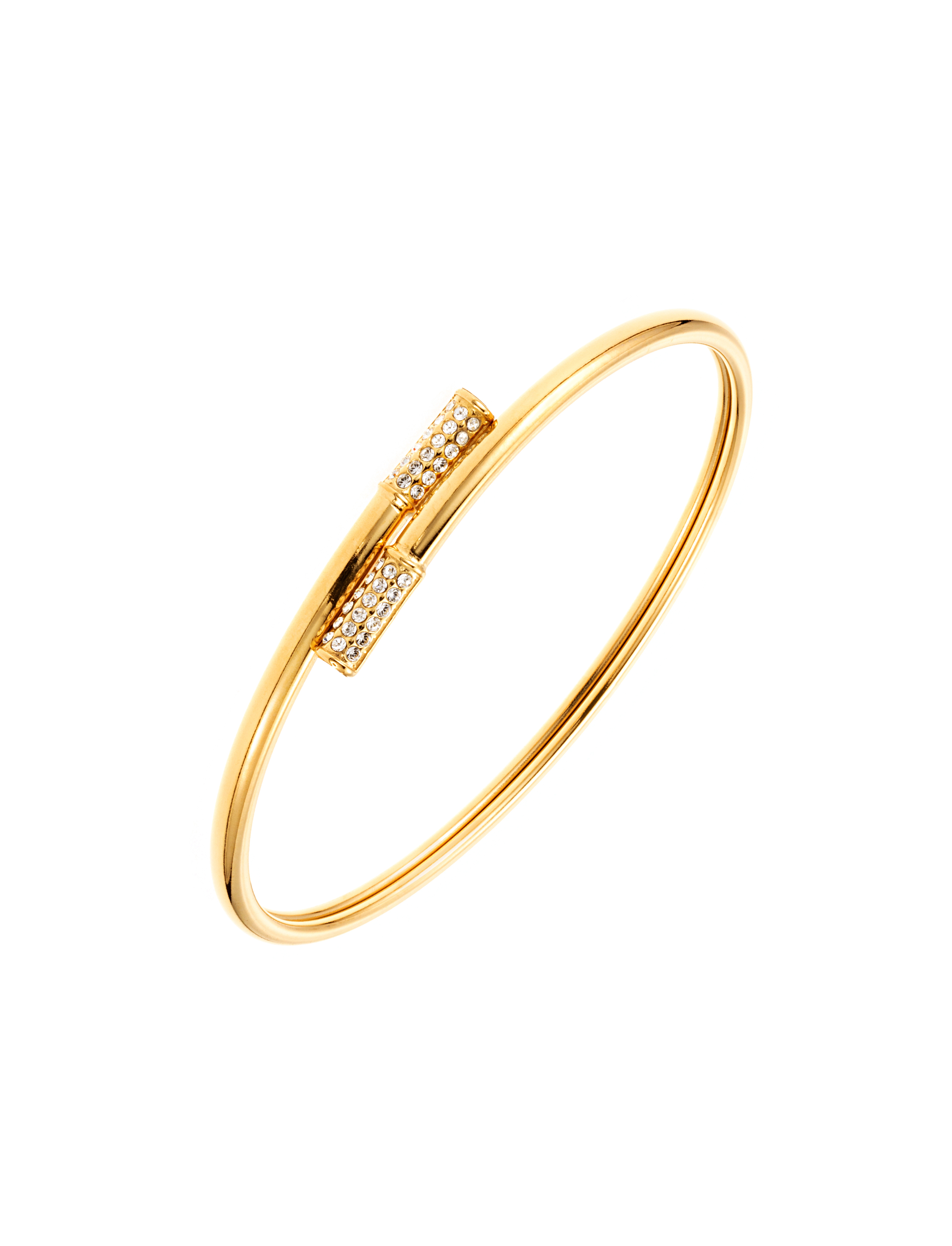 Twist bangle crystal gold