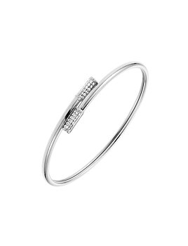 Twist bangle crystal steel