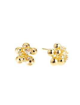 Cluster earring gold