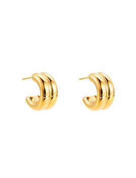 Small double  hoop gold
