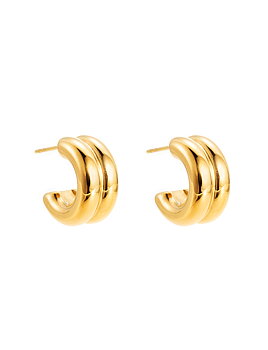 Small double  hoop gold