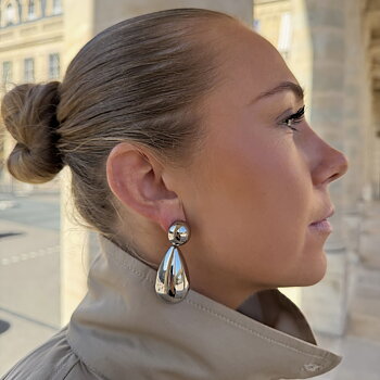 Pebble earring steel