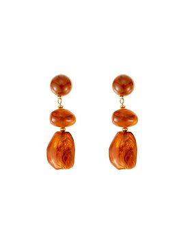 Brown resin drop earring