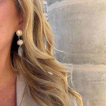 Marble resin drop earring