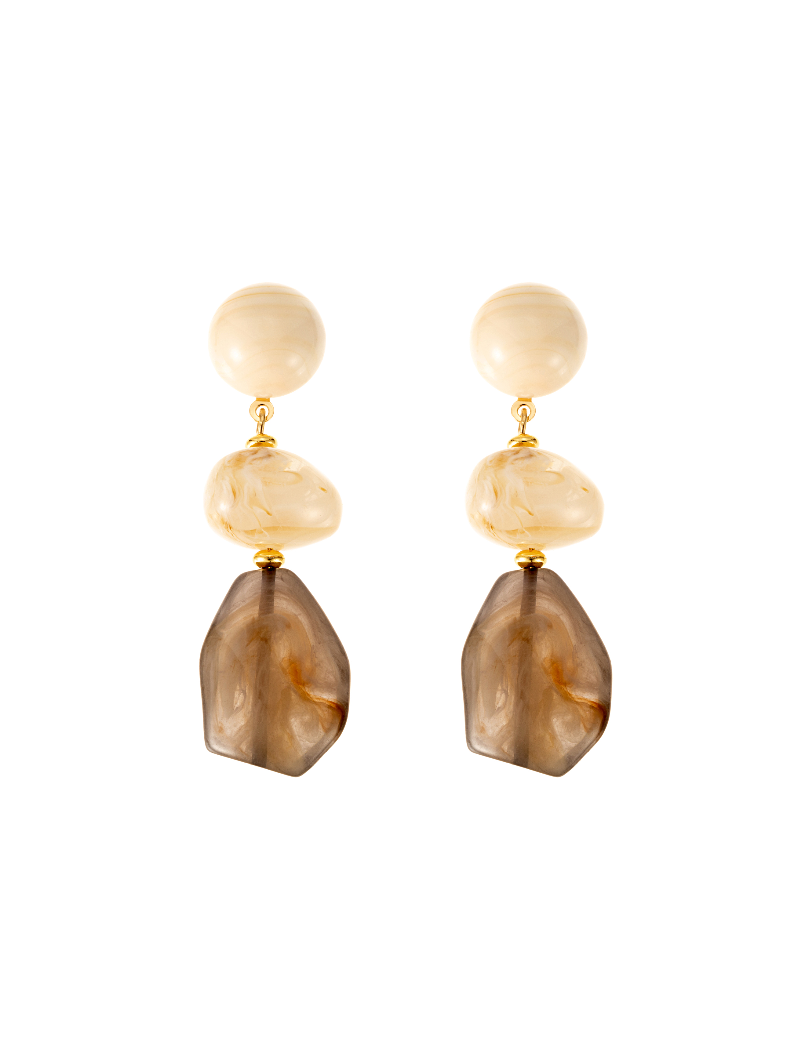 Marble resin drop earring - 4