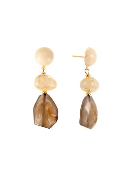 Marble resin drop earring
