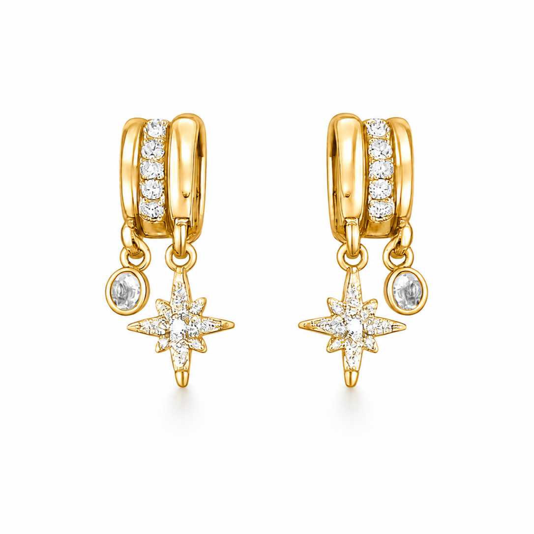 Tripple earring gold