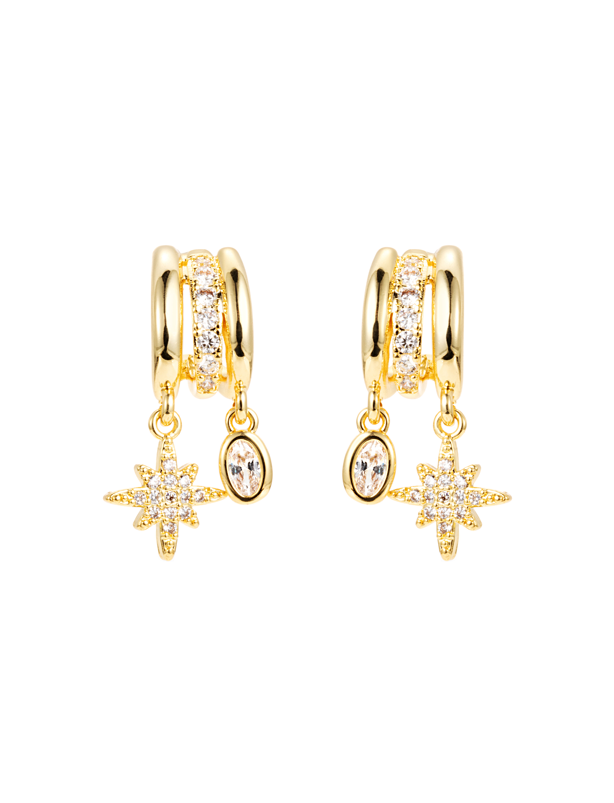 Tripple earring gold